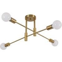 Golden Wrought Iron Ceiling Light, E27 Lamp Head, Without Light Source Ceiling Light for Dining Rooms, Bedrooms, Corridors