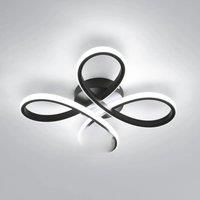 Modern LED Ceiling Light, 30W 3375LM Ceiling Lamp, Flower Ceiling Lighting for Hallway, Balcony, Bedroom, 6500K, Black