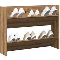 Wall Shoe Cabinet Artisan Oak 80x18x60 cm Engineered Wood