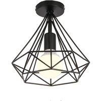 Black Wrought Iron Ceiling Light, E27 Lamp Head, Without Light Source Ceiling Light for Bedrooms, Dining Rooms, Corridors