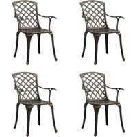 Garden Chairs 4 pcs Cast Aluminium Bronze