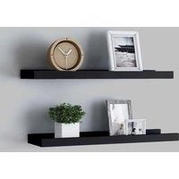 Picture Frame Ledge Shelves 2 pcs Black 40x9x3 cm MDF