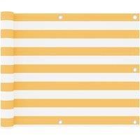 Balcony Screen White and Yellow 75x600 cm Oxford Fabric