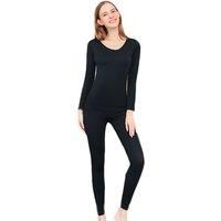 Women'S Ribbed Thermal Set - Black, Pink, Grey