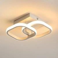 LED Ceiling Light 22W,White Modern LED Ceiling Lamp Indoor 2000LM 3000K Warm Light,Square Acrylic Ceiling Light for Hallway