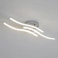 Modern LED Ceiling Light,18W 3 Curved Design Silver LED Ceiling Light Neutral Light 4000K,Elegant