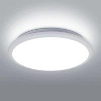 Round LED Ceiling Light, 24W Modern Ceiling Lamp, Cool White 6500K IP54, Waterproof Round Ceiling Light Fixture for Bathroom, Li