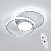 GOECO Double Round LED Aluminum Ceiling Light Silver