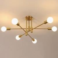 6-Light Modern Chandelier, Gold