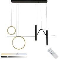 Goeco Dual-Ring Aluminum Pendant Light Dimmable, Remote & Spotlights