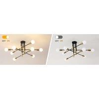 Goeco Magic Bean Iron Ceiling Lamp Black + Gold, 8 Heads, E27 Lamp Head Without Light Source