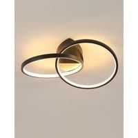 Goeco Circular Cross LED Ceiling Light 23W Remote Dimmable ,Black