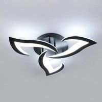 Modern LED Ceiling Light,36W 4300LM Creative Flower Shape Ceiling Lamp,Black Acrylic Ceiling Light