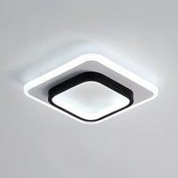 Square Ceiling Light 21W White Black Flush Mount 24x24x5cm