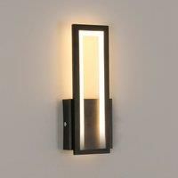 Modern Rectangular Led Wall Light, 16W 3000K Black Acrylic Wall Sconce, Ideal for Staircase, Corridor, Hallway, Loft