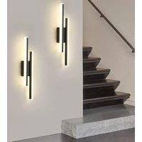 Modern Dimmable LED Wall Light Line Shape Wall Lamp 3000K/4000K/6000K for Bedroom, Living Room, Hallway, Entryway Black