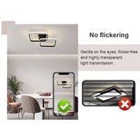 Goeco Square LED Aluminum Ceiling Light Black 64*39*10CM Diameter 30.5cm 42W Neutral Light 4500K 220V