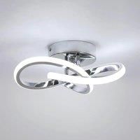 LED Ceiling Light, 22W Modern Silver Ceiling Lights, Indoor Ceiling Lamp for Kitchen, Hallway, Living Room, Cool White 6500K