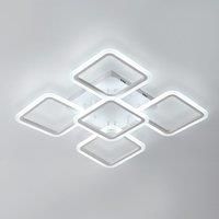Square Acrylic Ceiling Light White 4+1 Heads