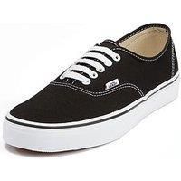 VANS AUTHENTIC BLACK WHITE UNISEX TRAINERS