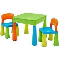 Liberty House Toys Plastic Multi-Coloured Children's 5-in-1 Activity Table and Chairs Set for Construction, Writing, Storage & Sand and Water Play, Ideal Size