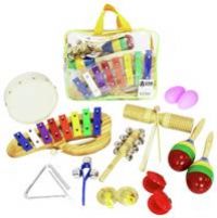 A-Star 10 Piece Childrens Percussion Instrument Pack with Carry Bag