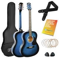3rd Avenue Full Size Acoustic Guitar Pack with 6 Months FREE Lessons - Blueburst