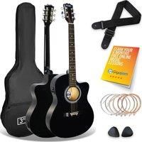 3RD AVENUE Cutaway Electro-Acoustic Guitar Bundle - Black