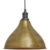 Brooklyn Cone Pendant, 12 Inch, Brass, Pewter Holder