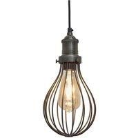 Brooklyn Balloon Cage Pendant, 6 Inch, Pewter, Pewter Holder