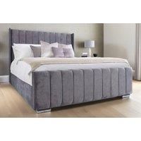 Charcoal Savoy Wingback Bed With Headboard - Mattress Option