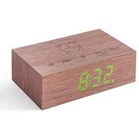 Gingko Design G003W8 Alarm Clock, Wood, Walnut, One size