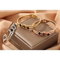 Minimalistic Clover Cuff Bracelet In 3 Colours - Rose Gold