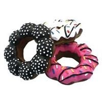Dog Puppy Toy Happy Pet Vinyl Doughnut Colourful Fetch & Tug Playtime Fun 14 cm