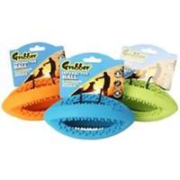 Grubber Interactive Rugby Ball Dog Toy Happy Pet Puppy Mini Fetch Bouncy Rubber
