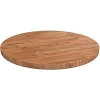 Round Table Top Light Brown 30x1.5 cm Treated Solid Wood Oak