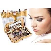 20Pc Makeup Brush Set & Eye Shadow Palette
