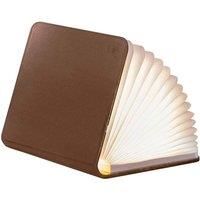 Gingko LED Smart Book Desk Light with Natural Leather Effect Finish, Rechargeable with Micro USB Charger, Brown Leather, one Size