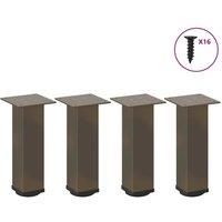 Coffee Table Legs 4 pcs Natural Steel 42-44 cm Steel