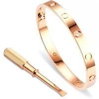 Unisex Titanium Steel Bracelet With Or Without Diamond - Rose Gold