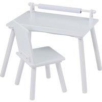 Liberty House Toys Kids White Writing Table & Chair with Lego Board