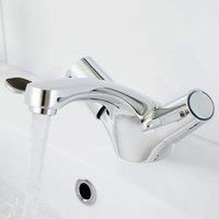 Bathroom Sink Taps Monobloc Modern Chrome Brass Basin Mixer Taps Double Lever