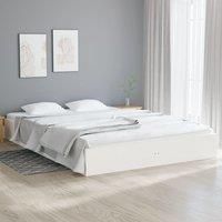 Bed Frame White Solid Wood 140x200 cm