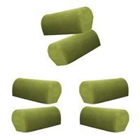 Fenteer Flannel Stretch Armrest Covers Set of Couch Spandex 6 Green