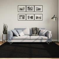 Rug HUARTE Short Pile Soft and Washable Black 200x200 cm
