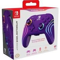 PDP Afterglow Wave Wireless Pro Controller with Full Motion for Nintendo Switch, Nintendo Switch - OLED Model, 8 RGB LED Lighting Zones, 30 Foot Range, 20 Hour Rechargeable Battery Purple