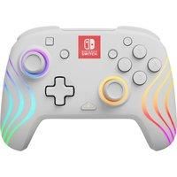 PDP Afterglow Wave Wireless Pro Controller with Full Motion for Nintendo Switch, Nintendo Switch - OLED Model, 8 RGB LED Lighting Zones, 30 Foot Range, 20 Hour Rechargeable Battery White