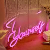 Chi-buy LED Neon Treat Yourself USB Powered Neon Signs Night Light 3D Wall Art & Game Room Bedroom