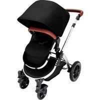 Ickle Bubba Stomp V4 2 in 1 Pushchair  Midnight on Chrome with Tan Handles