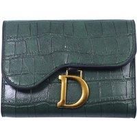 Unisex Brown Chic Dior-Inspired Short Leather Purse For Modern Women